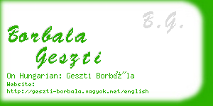 borbala geszti business card